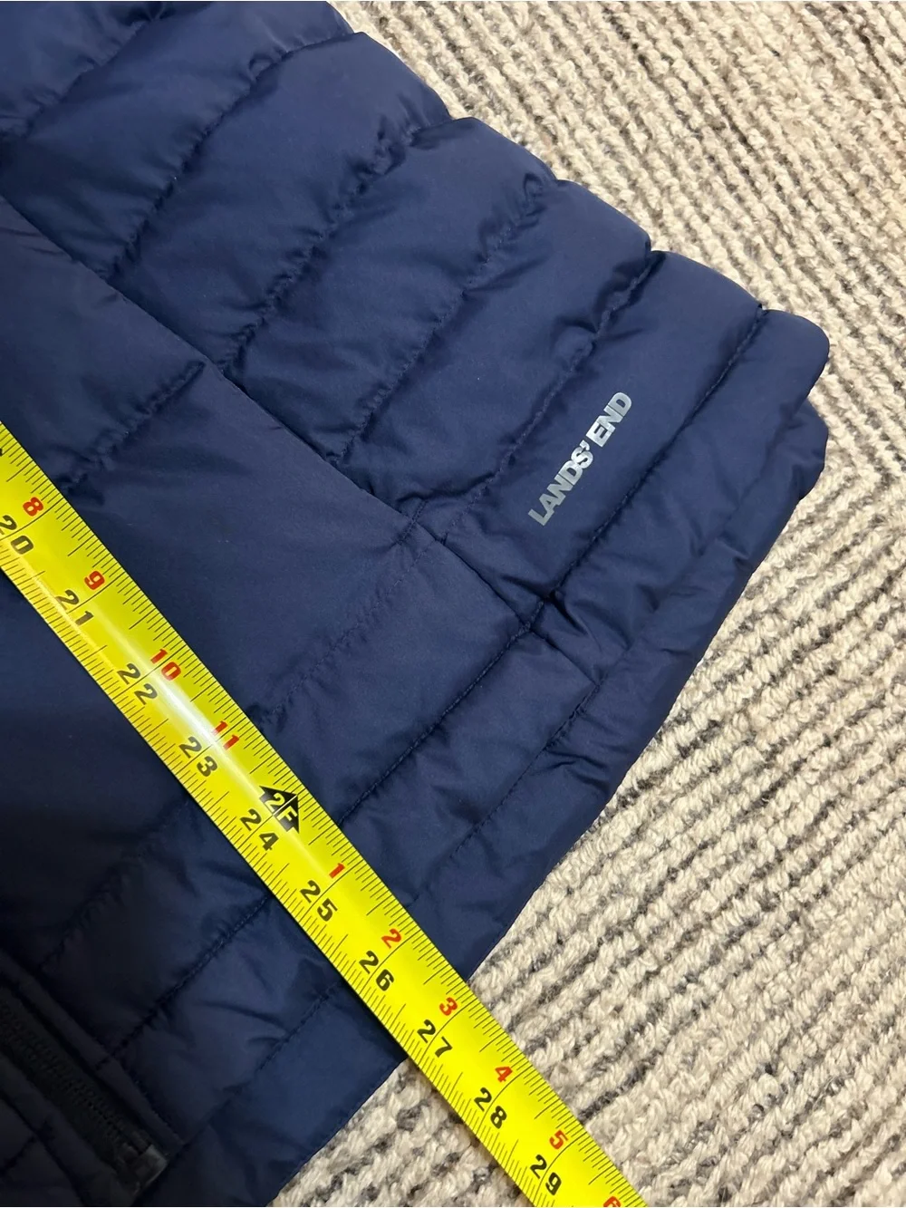 Lands' End Navy Quilted Puffer Vest XL Size 18 Down
